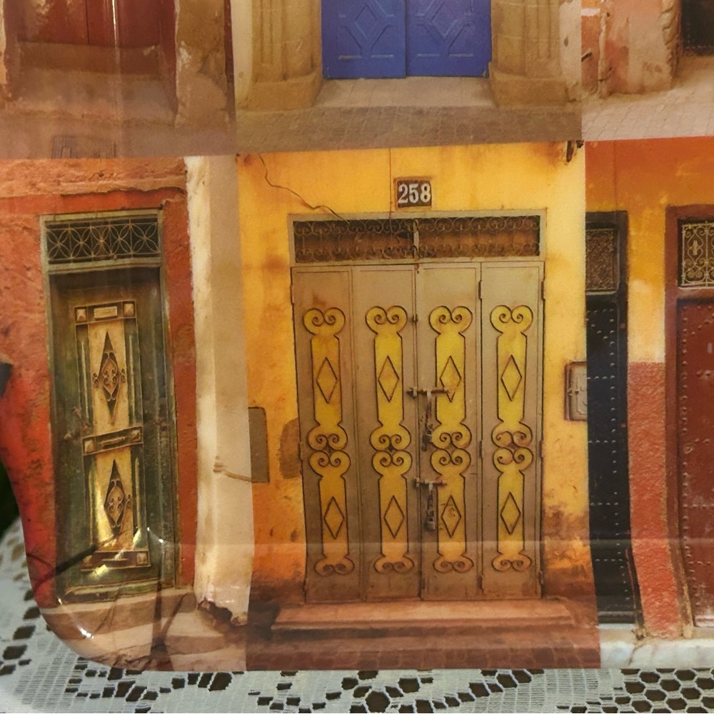 4/$20🌷🕌Vibrant Easy Life Melamine Appetizer/Dessert Tray - 💙🚪Moroccan Doors 🚪💙 - Picture 6 of 11